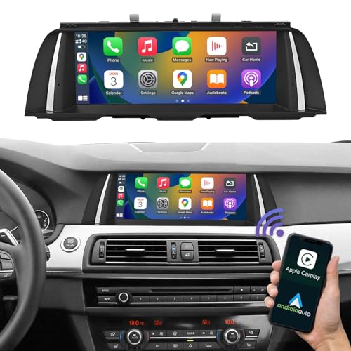 Road Top 10,25 polegadas carro rádio carro com Carplay para BMW 5 série F10/F11 2010-2012 anos com CIC sistema, suporte para sem fios Carplay/Android auto/Mirrorlink/navegação