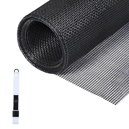 Fillis Rede mosquiteira para janelas, 150 x 500 cm, mosquiteira de fibra de vidro, mosquiteira cortada à medida, bricolage com escova de limpeza, mosquiteira de gaze para janelas e portas, preto