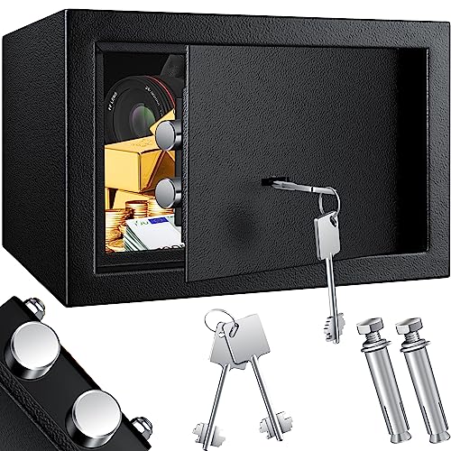 KESSER® Cofre para móveis com fechadura de paletão duplo, cofre armário para dinheiro cofre de chão - parede cofre de parede 30 x 20 x 20 cm inclui 2 chaves