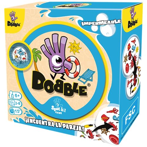 Asmodee, ADE0ASDO007, Dobble Waterproof, jogo de cartas impermeável