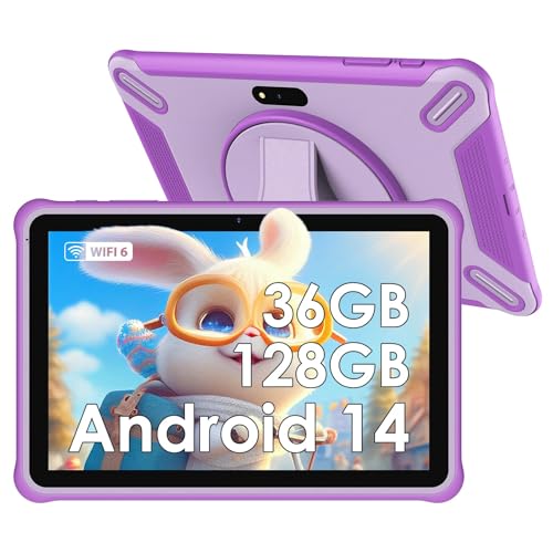 PIXPEAK Tablet para crianças de 10 polegadas, Android 14,0, 36 GB RAM 128 GB ROM (SD expansível), controlo parental, ecrã HD IPS, 5 MP+2 MP, WiFi 6, Bluetooth, tablet educativo (rosa)
