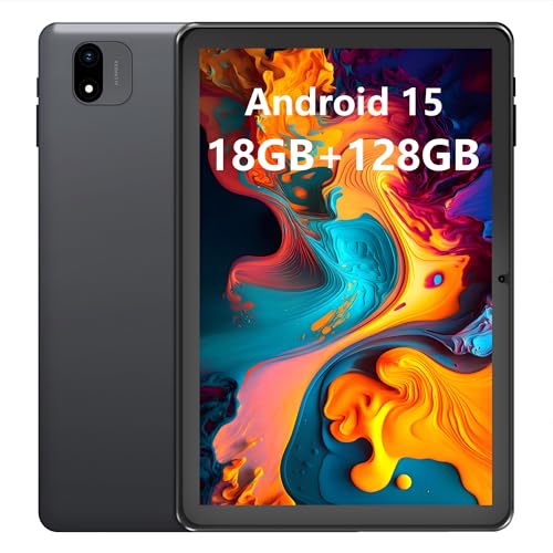 Paaxoo Android Tablet, 10,1 Zoll Android 15 tablets 18 GB (6 12) RAM 128 GB ROM 1TB Expand, 1280x800 IPS HD Touchscreen, 6000 mAh Akku, Bluetooth, Dual Kamera, GMS, Wi-Fi