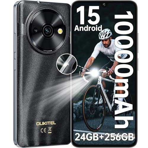 OUKITEL C59 Pro Android 15 Telefones celulares livres - 10000 mAh bateria 24 GB + 256 GB/1TB, 120 lúmenes de smartphone, 6,88 ecrã HD 90 Hz telemóvel 4G Dual SIM/GPS/OTG/Fingerer. Impressão/Face ID