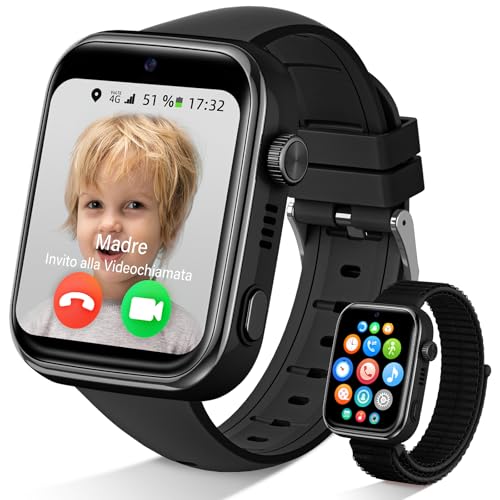 AKUMAKA Relógio inteligente criança 4G, IP68 impermeável Smartwatch criança com GPS e chamadas, videochamada, Whatsapp, SOS, modo de classe, 5 modos desportivos, podómetro, relógio inteligente com