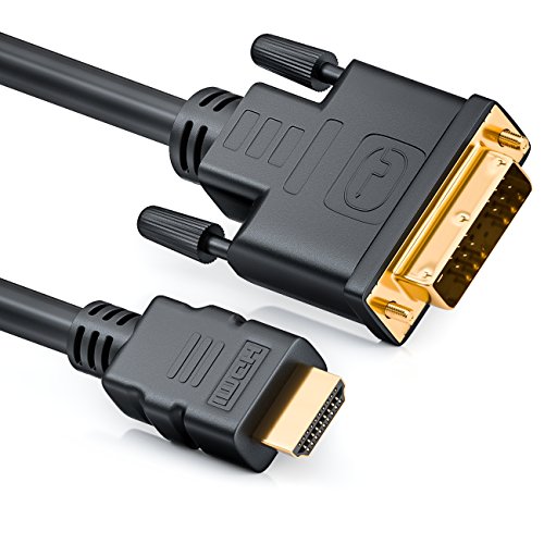 deleyCON 0,5 m HDMI para DVI DVI-D DVI-I - 3D Ready 1080p FULL-HD HDTV Beamer Laptop monitor TV - preto