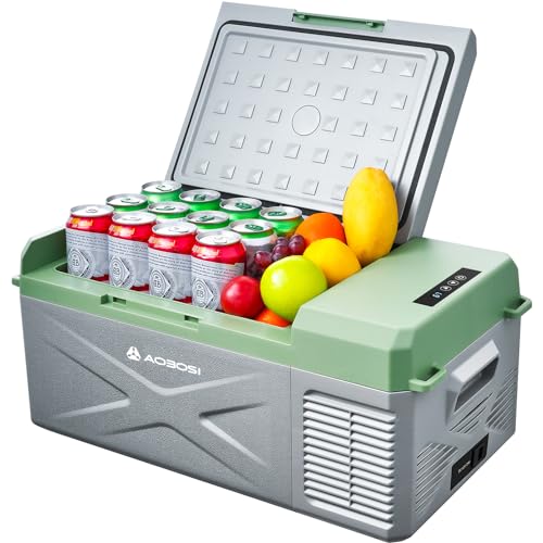 AAOBOSI Geladeira com compressor frigorífico portátil 16 L, frigorífico camião, frigorífico portátil, frigorífico de carro, frigorífico carro 12/24 V DC Y 100-240 V AC, para carro e câmara