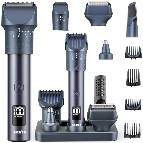 Máquina curta cabelo para homem, máquina de cortar barba homem com 20 configurações de comprimento de corte reguláveis máquinas de barbear elétricas resistentes à água com classificação IPX7 e base de