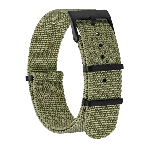 BISONSTRAP Correias de relógio de nylon para homens, correias militares de uma só peça, 18 mm 20 mm 22 mm