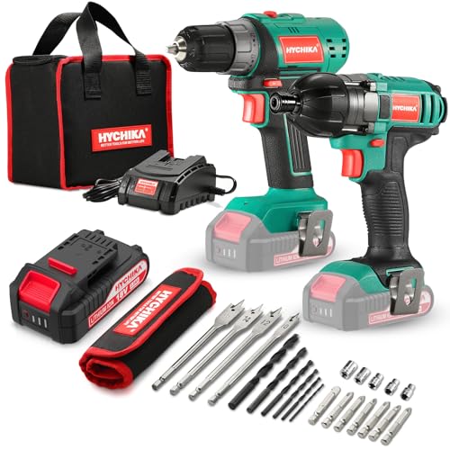 HYCHIKA Broca parafuso 18 V, chave de fenda de impacto Hychika 160 Nm, bolsa de armazenamento e 22 acessórios