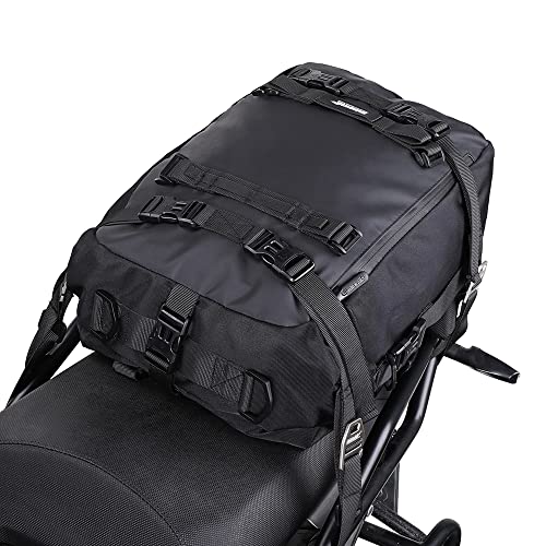ENJOHOS Bolsa para mota assento traseiro 10/20/30L mochila mota impermeável saco de selim de bagagem motos multifuncional saco sobredepósito motocicleta modular para porta-bagagens traseiro, preto