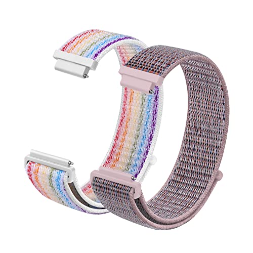 Vicloon 2 peças correias de nylon para relógio, 16 mm 18 mm 20 mm correia para relógio inteligente universal, correia relógio de substituição, para homens e mulheres