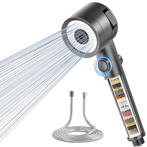 Magichome Filtro universal de cabeça de chuveiro com mangueira de 1,5 m, filtro de 20 camadas, 3 modos, economia de água e alta pressão para água dura e eliminação de cloro residual