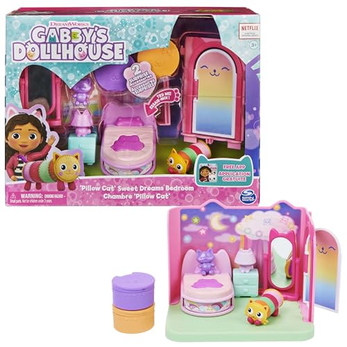 A casa de bonecas de GABBY - quarto de sonho com 1 figura de sonho, 3 acessórios, 2 caixa surpresa e 3 móveis - 6062037 - brinquedos meninas 3 anos - presente menina 3 anos +