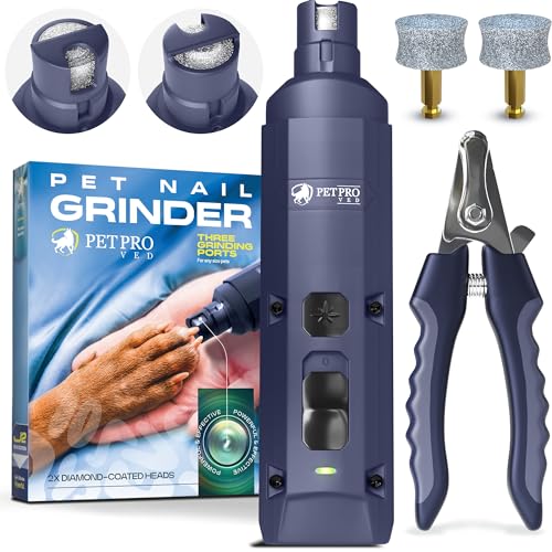 PETPROVED Lima de unhas elétrico cães lima elétrica unhas cães corta-unhas cão elétrico curto unhas gatos cães gatinhos grande seguro cortador limão gato cão animais de estimação (azul)