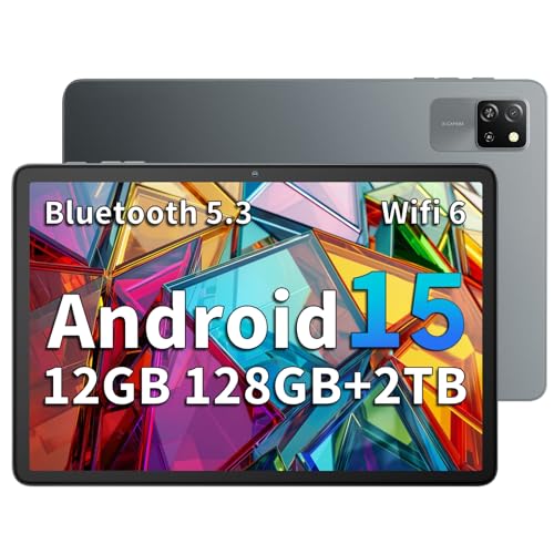Blackview Tablet Android 15 Tab 60 Wi-Fi de 10 polegadas, tablet PC, 12 GB RAM + 128 GB ROM/2TB TF, WiFi 6 Widevine L1, PC Mode 5100 mAh bateria Tablets Gaming dupla câmara 8 MP / Wi-Fi PS Suite/IPS