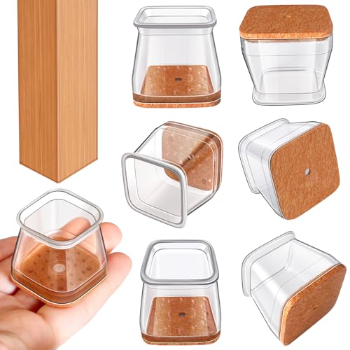 RUSIDO 20 peças protetoras pernas para cadeiras quadradas, tacos para pernas de cadeira, proteção para cadeira de silicone (tamanho M: adequado com lados de 19 a 26 mm), antirriscos e anti-ruído
