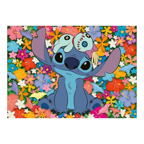 Ravensburger - Puzzle 1000 Disney: Peças lilás e Stitch | Puzzle para adultos 70 x 50 cm | 1000 adultos | quebra-cabeças crianças 14 anos | puzzle 1000 peças de Stitch