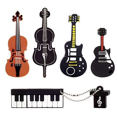 5 peças: LEIZHAN Memória USB de 16 GB Pendrive silicone impermeável Flash Drive memórias presente para crianças - instrumentos musicais