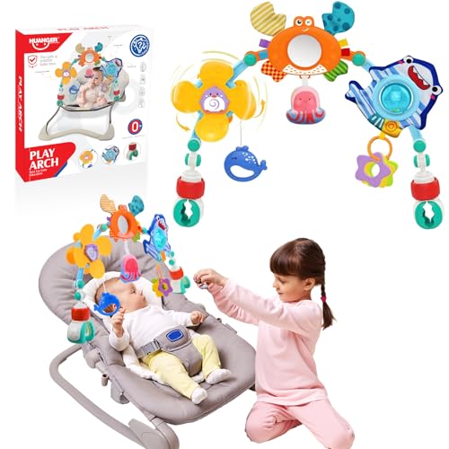 HappyKidsClub Brinquedos bebés 6-12 meses carrinho bebé brinquedos presente bebé recém-nascido menina menino berço carrinho bebé brinquedo sensorial chocalho bebé 3-6 meses presentes para crianças