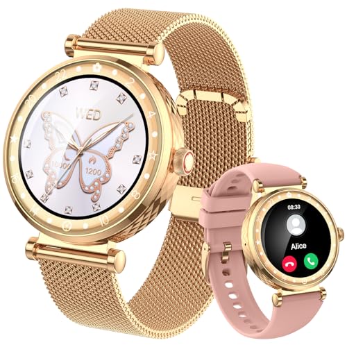 Relógio inteligente mulher, 2025 novo Smartwatch mulher com chamadas, Smart Watch ciclo menstrual/monitor de sono/SpO2/Pedómetro/110 modos desportivos, IP68 impermeável relógio desportivo para Android