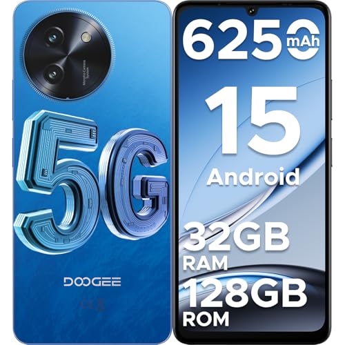 DOOGEE Note 59 telemóvel 5G, Andriod 15 Smartphone, 32 GB + 128 GB/2TB Octa Core Movil, bateria 6250 mAh, frequência de atualização de 120 Hz e ecrã 6,75 ', câmara 16 MP+8 MP móveis, NFC/Sim/F aceID