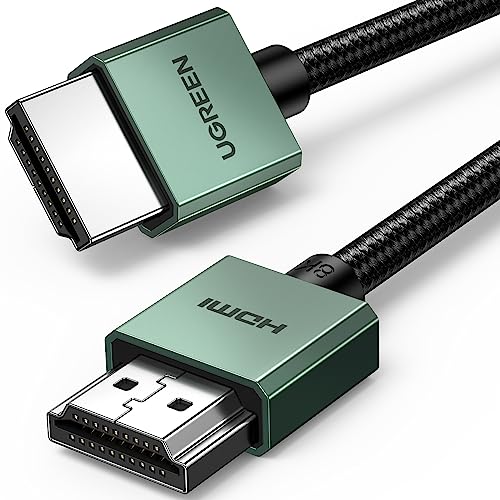 UGREEN Cabo HDMI 2.1 8K 10K 60Hz 4K 120Hz Dynamic HDR HDCP eARC Dolby Atmos de alta velocidade 48 Gbps alumínio compatível com Mac mini M4 Pro monitor HDTV PS5 PS4 Xbox PC projetor, 5 M
