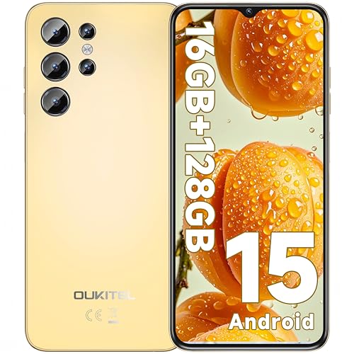 OUKITEL C1 Telefones celulares gratuitos Android 15, 16 GB (4 12) 128 GB/1 TB telemóvel, 6,52" HD+, 5150 mAh bateria, câmara 13 MP + 8 MP móvel, Smartphone Triple 4G SIM SIM GPS/FingerprintGPS
