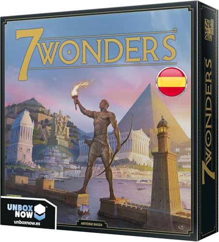 Asmodee 7 Wonders, jogo de civilizações vencedor de vários prémios, jogo de mesa a partir de 10 anos, de 3 a 7 jogadores, 30 minutos por jogo, espanhol