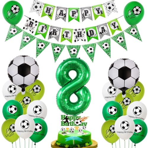 Futebol 8 anos decoração aniversário criança, balão futebol 8 anos aniversário verde, balão 8 anos futebol, decoração 8 anos aniversário futebol, balão futebol 8 anos aniversário menino