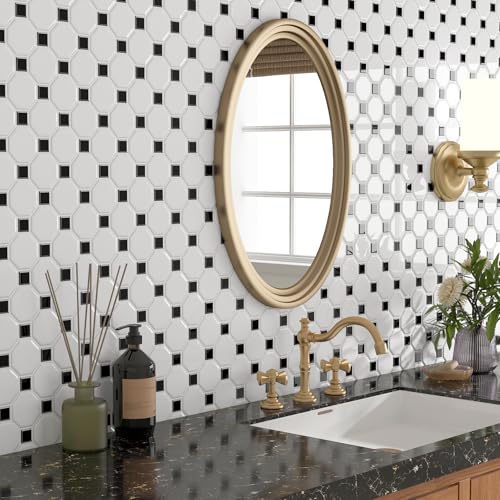 Livelynine Azulejos autocolantes cozinha casa de banho 3D branco 30 x 30 azulejos adesivos parede cozinha 3D azulejos vinil para paredes de casa de banho 16 - tapetes vinil cozinha parede azulejos