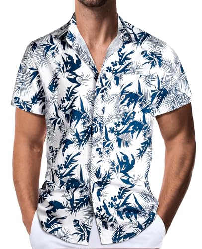 Danfiki Camisa havaiana homem camisa de praia camisas de verão para homem camisa casual para a praia