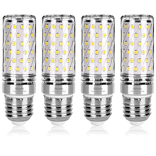 WEDNA Lâmpadas LED E27, 15 W luz neutra 4000K 1700 LM, equivalente halogénio 80W-120W, luz 360 graus, AC 230V, não regulável, lâmpada LED E27 Maiz, 4 unidades