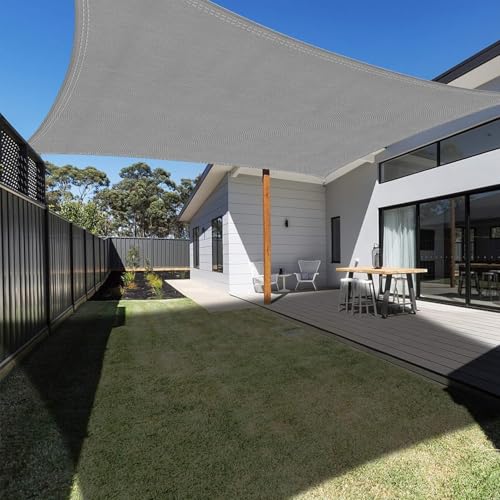 Ankuka Vela de sombra, 2 x 3 m, cinzento retangular impermeável para exterior, 98 % de proteção UV, adequado para jardim, terraço e campismo