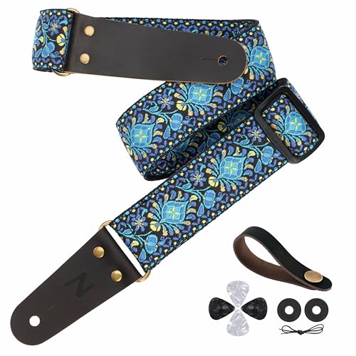 Nefelibata Trelas de guitarra 2", para baixo, guitarras elétricas e acústicas, fivela, fecho de correia e palhetas de guitarra grátis