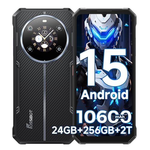 FOSSiBOT F109S Android 15 telemóvel robusto, 10600 mAh, telemóveis resistente, ecrã duplo de 6,745" HD, 20 GB RAM 256 GB ROM/2TB TF Card, IP68/69K, duplo 5G, NFC, OTG, GPS