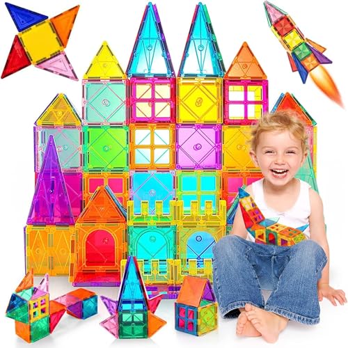 Katiago Blocos de construção magnéticos para crianças 80 peças blocos de construção educativos 3D ímanes jogo de crianças brinquedos para crianças Stems criatividade Montessori