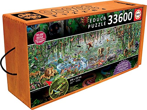 Educa - Puzzle gigante XXL para adultos 33600 peças | vida selvagem. Medidas 570 x 157 cm. Inclui serviço de peça perdida. 14 Anos (16066)