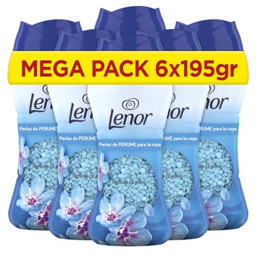 Lenor UNstoppables Pérolas de perfume para roupas, 96 lavagens (6 x 195 g), suavizante com fragrância de brilho fluorescente, potenciador de frescura