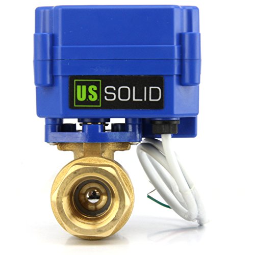 U.S. Solid Válvula de esfera elétrica de 3,4 polegadas DC 9-24 V latão válvula de esfera elétrica normalmente fechada (NC), configuração de 2 cabos, anti-polar