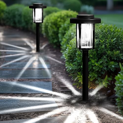 Solpex Candeeiros solares para exteriores, 2 unidades de luzes LED solares para jardim, decoração de jardim, impermeável, iluminação solar para estradas, jardins, terraços, paisagens, passarelas