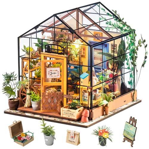 Rolife 3D Kit-Tops Casa de bonecas de madeira com luz, café em miniatura, construção manual, brinquedos para crianças com 14-17 anos de idade, presentes para adultos