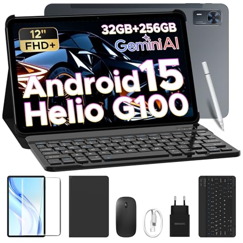 DOOGEE Tab E3 VIP Android 15 Tablet de 12 polegadas, 32 GB + 256 GB/2TB G100 com Gemini AI, 8800 mAh Tablet com teclado e lapize, 4G Dual SIM Tablet Gaming, 13 MP+ 5 MP, WiFi 5G/G/GPS. DDDDDD/F Ás ID