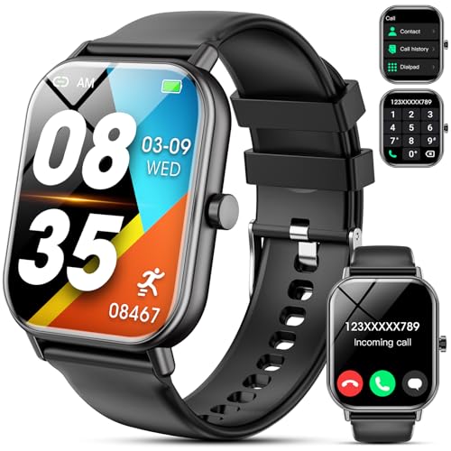 Relógio inteligente homem mulher, 1,85'' Smartwatch homem mulher com chamadas Bluetooth, 200 modos desportivos pulseira atividade com pulsómetro, sonho, impermeável IP68 Smart Watch para iOS Android