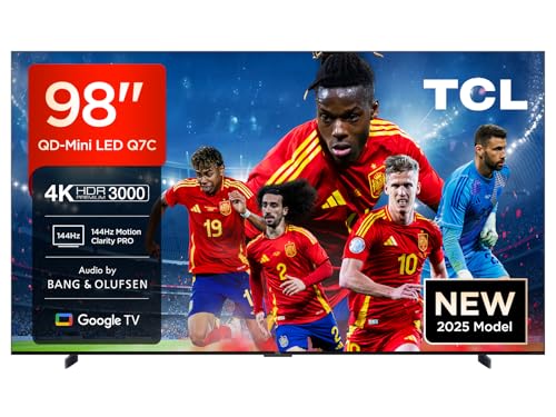 98Q7C QD-Mini LED, 4K HDR Premium 3000, Smart TV com Google TV (Dolby Vision IQ & Atmos, painel de HVA, Motion Clarity Pro de 144 Hz, Game Master) [Energy Class E]