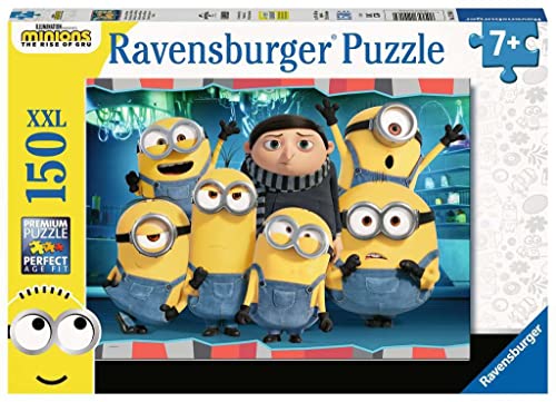 Ravensburger - Puzzles XXL Minions | Puzzle de 7 anos ou mais, presente criança 7 anos ou mais de 150 peças, quebra-cabeças para crianças de 49 x 36 cm puzzle