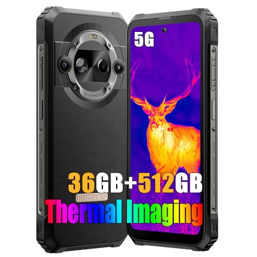 Blackview BL9000 Pro 5G Telemóvel resistente, 36 GB+512 GB Dimensity 8020 Smartphone, câmara térmica, 6,78" FHD+ ecrã duplo, 8800 mAh, Android 14 telemóvel anti-impactos , preto