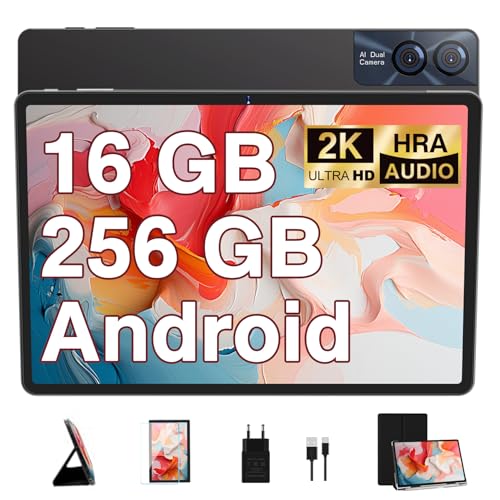 GOODTEL 2025 Tablet tátil de 11 polegadas, Android 13 16 GB RAM + 256 GB ROM+TF 1TB, 2K ecrã 2000 x 1200, Octa-Core, 8600 mAh, GPS, WiFi 5G, Bluetooth 5.0, 13 MP+5 MP, Corpo de metal, com Caso,