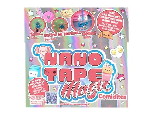 Bizak Nano Art Refeições, Nano Tape temática refeições, embalagem média, 2 rolos de fita, acessórios e canetas de feltro (64484116)