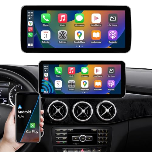 Ninetom Rádio de carro com ecrã tátil de 12,3 polegadas para Mercedes Benz classe A/B GLA CLA W176 W246 C117 X117 X156 2013-2015 com NTG 4.5/4.7, compatível com Carplay/Android roid