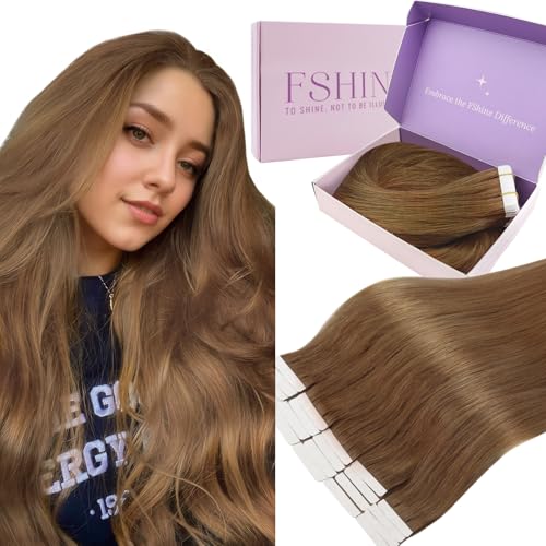 Fshine Extensões de cabelo humano com fita adesiva, 50 cm, 50 g, 20 unidades, cor 330